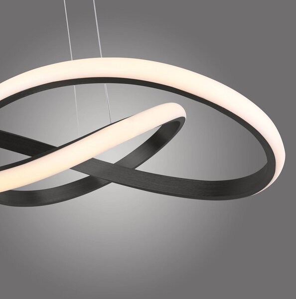 JUST LIGHT. GmbH LED-es függőfény Maria, 3 fokozatú fényerő, fekete, dimmelhető, Fekete, Hálószoba, Alumínium, Modern