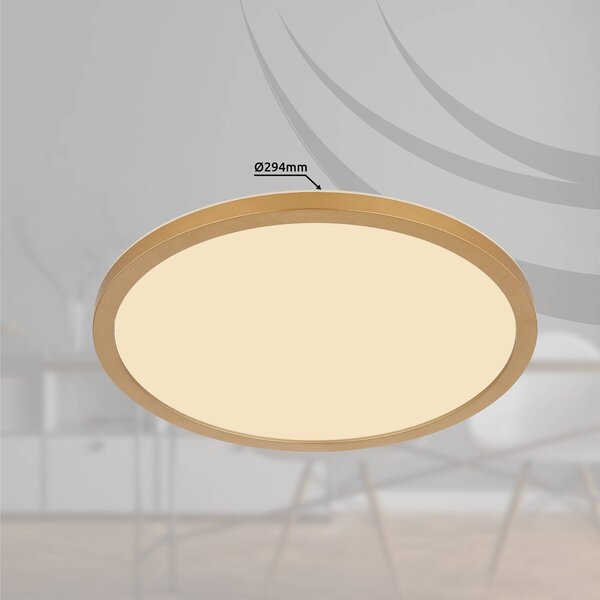 Globo LED mennyezeti világítás Sapana Ø 29,5 cm sárgaréz, dimmelhető, Sárgaréz / arany, Nappali / Étkező, Műanyag, Modern