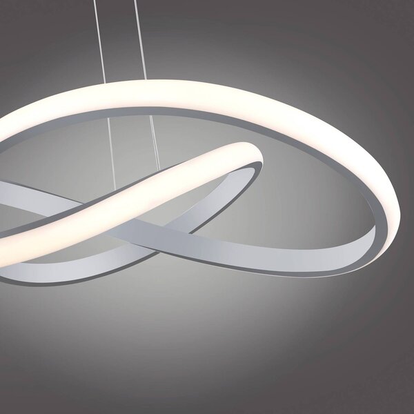 JUST LIGHT. GmbH LED-es függőlámpa Maria, 3 fokozatú fényerő, alumínium, dimmelhető, Alu / szürke / cink, Hálószoba, Alumínium, Modern