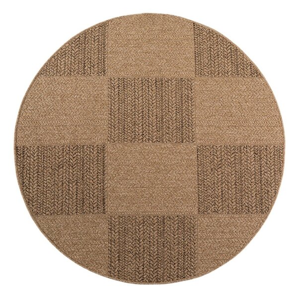 Barna kerek kültéri-beltéri szőnyeg ø 80 cm Timber 1405 – Ayyildiz Carpets