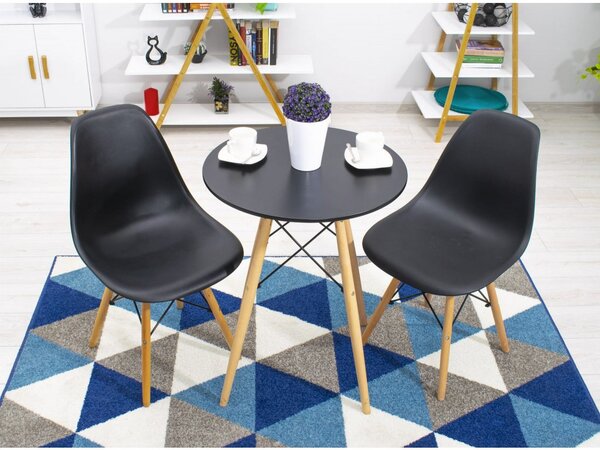 Fekete étkezőgarnitúra 1 + 2, OSLO 60 asztal + YORK OSAKA székek