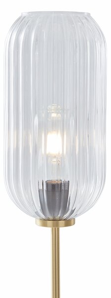 Art Deco állólámpa sárgarézzel és átlátszó üveggel - Rid