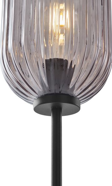 Art Deco állólámpa fekete füstüveggel 2-lámpás - Rid