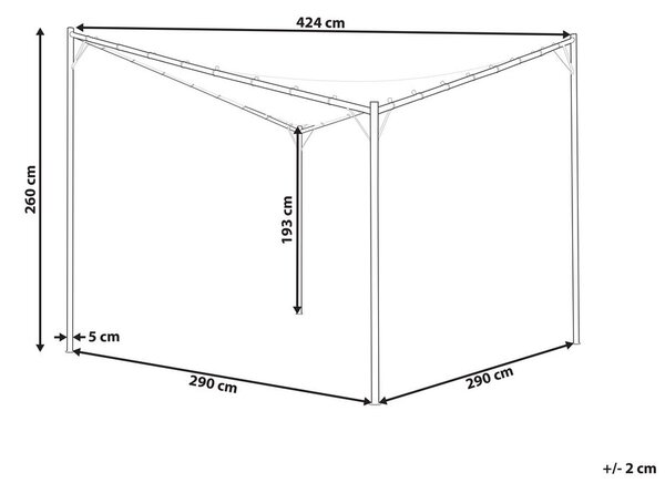 Pavilon AVENTINE Fém 300 cm 300 cm Bézs