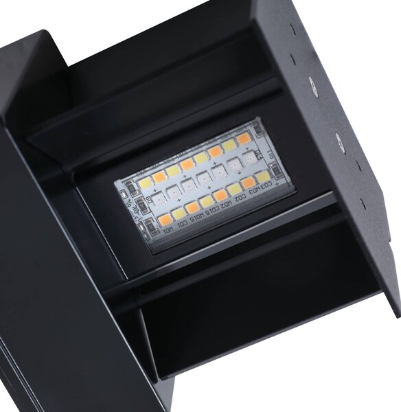 Lindby Smart LED kültéri fali lámpa Dara szürke szögletes CCT RGB Tuya, dimmelhető, Alu / szürke / cink, Műanyag, Modern