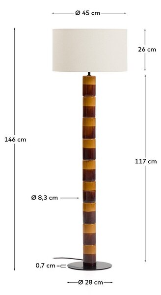Állólámpa textil búrával (magasság 146 cm) Mavran – Kave Home