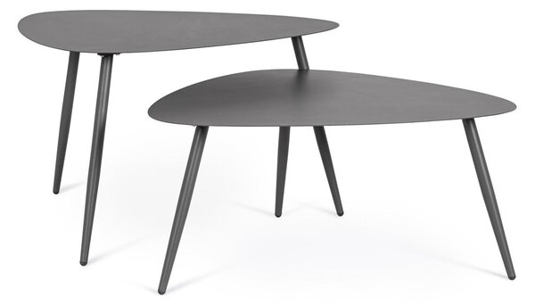 Acél kerti dohányzóasztal szett 2 db-os 73,5x77,5 cm Yvonne – Bizzotto