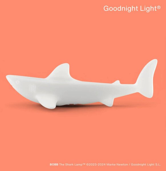 Goodnight Light LED újratölthető lámpa BOBB a cápa lámpa, lebegő, RGBW, dimmelhető, Fehér / opál, Műanyag, Modern
