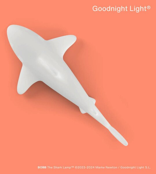 Goodnight Light LED újratölthető lámpa BOBB a cápa lámpa, lebegő, RGBW, dimmelhető, Fehér / opál, Műanyag, Modern