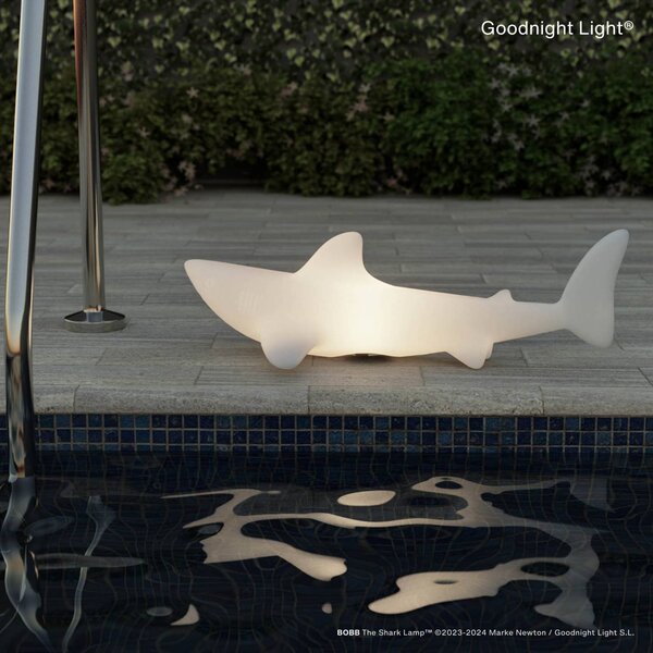 Goodnight Light LED újratölthető lámpa BOBB a cápa lámpa, lebegő, RGBW, dimmelhető, Fehér / opál, Műanyag, Modern