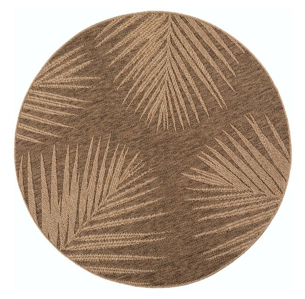 Barna kerek kültéri-beltéri szőnyeg ø 120 cm Timber 1403 – Ayyildiz Carpets