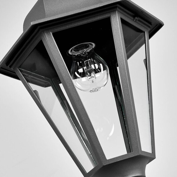 Lindby Edana kültéri függőlámpa, 40 cm, antracit, E27, IP44, dimmelhető, Fekete, Alumínium, Modern