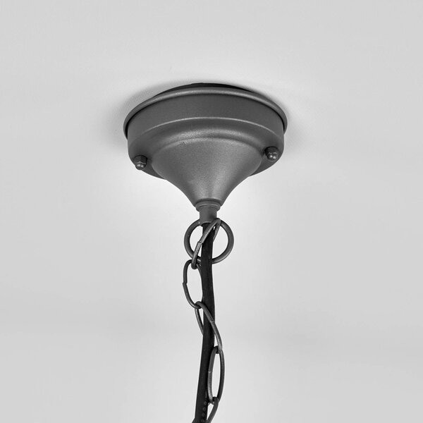 Lindby Edana kültéri függőlámpa, 40 cm, antracit, E27, IP44, dimmelhető, Fekete, Alumínium, Modern