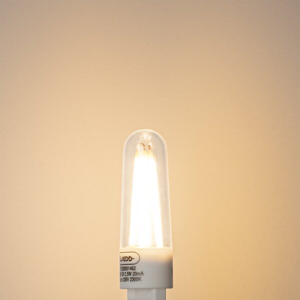 5 darabos G9 LED filament izzókészlet 2,5W 240lm 2300K