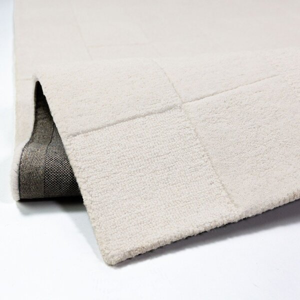 Elefántcsont színű kézi szövésű gyapjú szőnyeg 160x230 cm Checkerboard – Flair Rugs