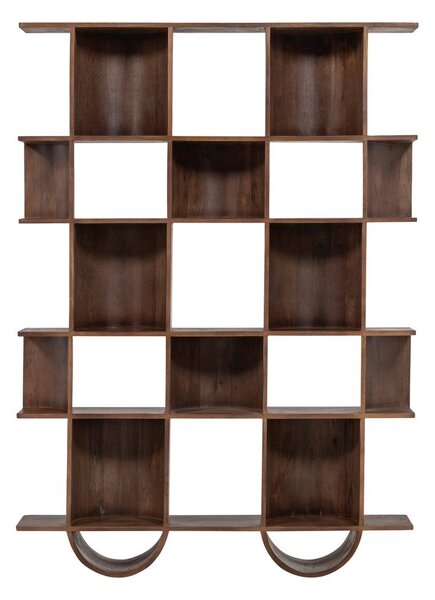 Sötétbarna mangófa könyvespolc 130x180x35 cm Sinne – WOOOD