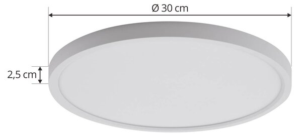 Lindby LED mennyezeti világítás Pravin, Ø 30 cm, CCT, fehér, Fehér / opál, Nappali / Étkező, Műanyag, Modern