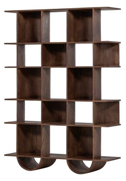 Sötétbarna mangófa könyvespolc 130x180x35 cm Sinne – WOOOD