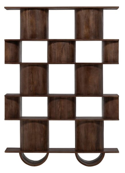 Sötétbarna mangófa könyvespolc 130x180x35 cm Sinne – WOOOD