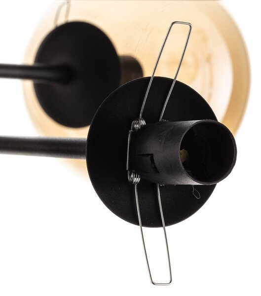 EMIBIG LIGHTING Mennyezeti világítás Glassy, fekete, borostyán, üveg, 6 izzós, E14, dimmelhető, Fekete, Nappali / Étkező, fém, Modern