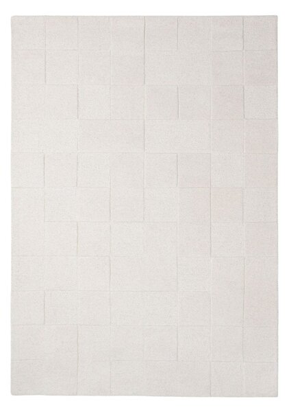 Elefántcsont színű kézi szövésű gyapjú szőnyeg 160x230 cm Checkerboard – Flair Rugs