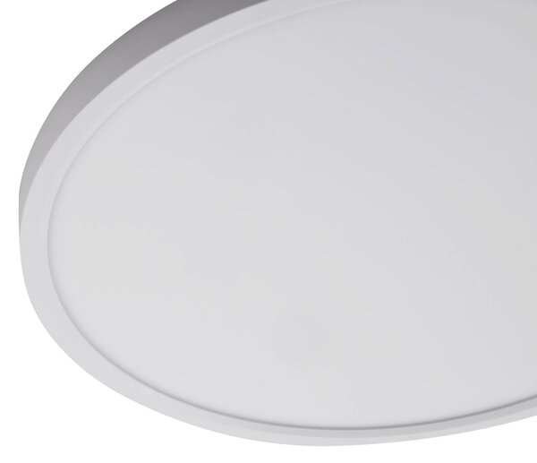 Lindby LED mennyezeti világítás Pravin, Ø 30 cm, CCT, fehér, Fehér / opál, Nappali / Étkező, Műanyag, Modern