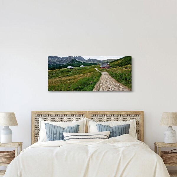 Kép - Hegyi táj házakkal (120x50 cm)