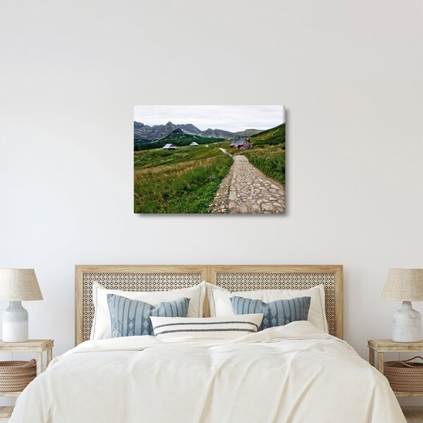 Kép - Hegyi táj házakkal (70x50 cm)