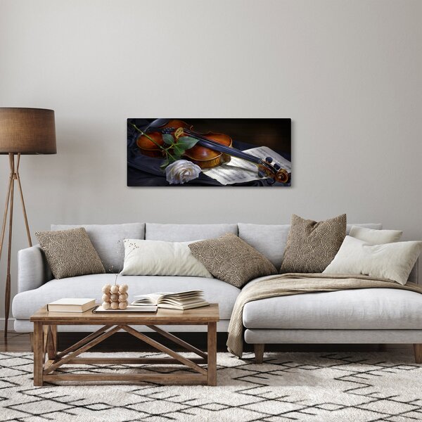 Kép - Rózsa és hegedű (120x50 cm)