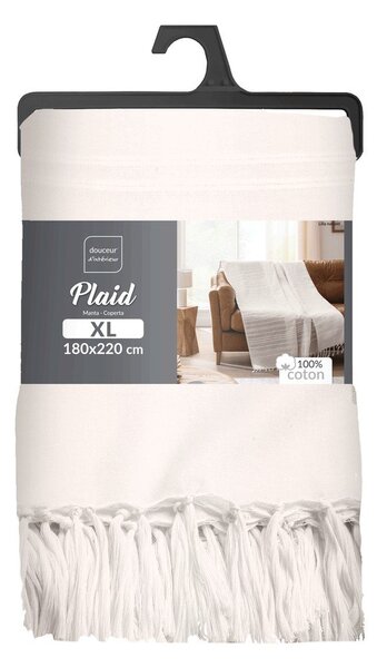 Krémszínű pamut ágytakaró 125x150 cm Lilia – douceur d'intérieur