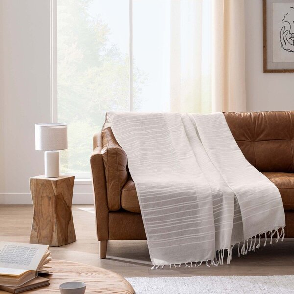 Krémszínű pamut ágytakaró 125x150 cm Lilia – douceur d'intérieur