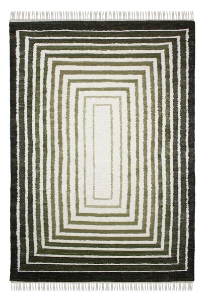 Zöld kézi szövésű gyapjúkeverék szőnyeg 140x200 cm Boucle Frame – Flair Rugs