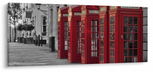 Kép - Londoni telefonfülkék (120x50 cm)
