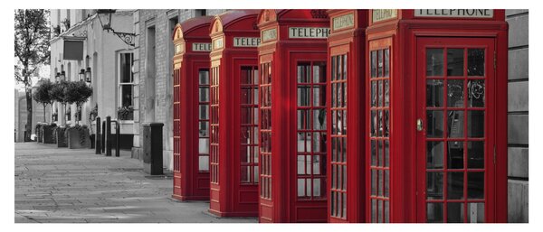 Kép - Londoni telefonfülkék (120x50 cm)