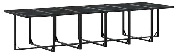 13 részes fekete polyrattan kerti ülőgarnitúra párnákkal