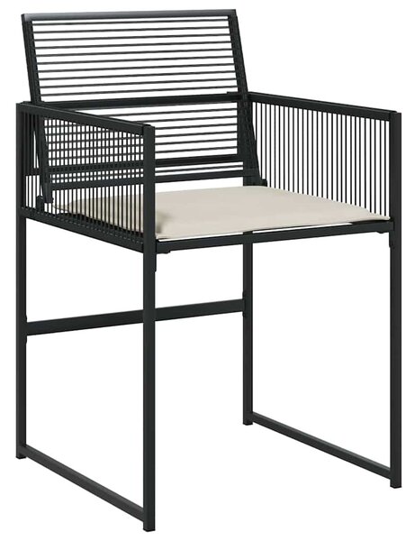 13 részes fekete polyrattan kerti ülőgarnitúra párnákkal