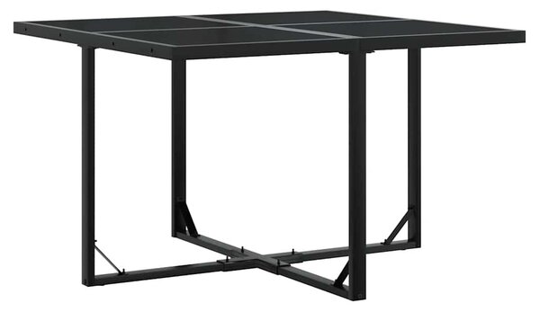5 részes fekete polyrattan kerti étkezőgarnitúra