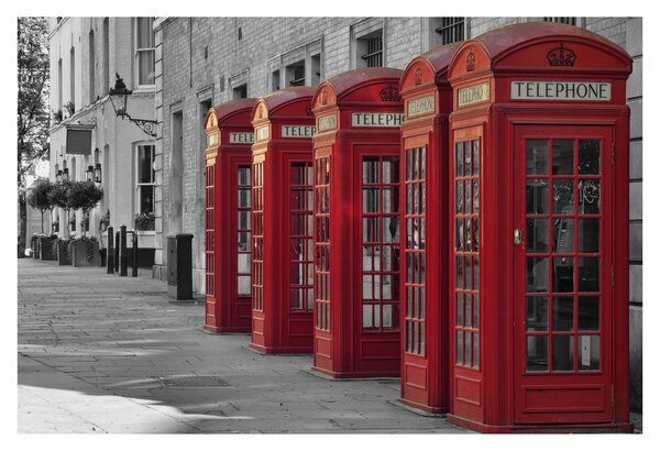 Kép - Londoni telefonfülkék (90x60 cm)