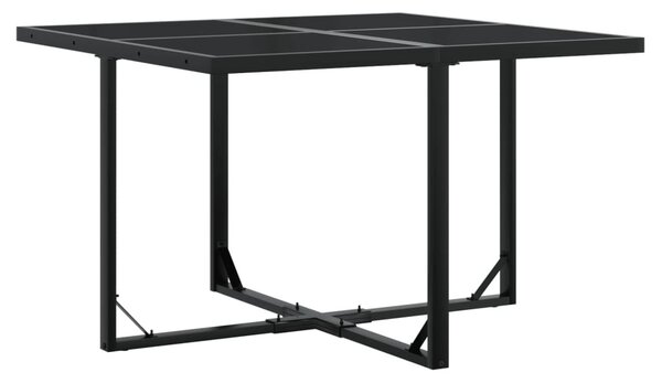 9 részes fekete polyrattan kerti étkezőgarnitúra párnákkal