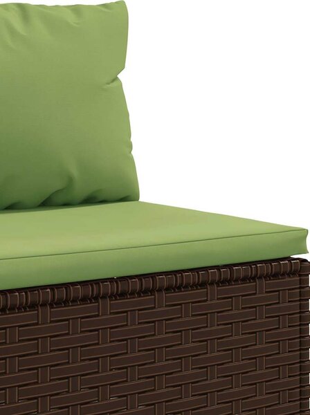5 részes barna polyrattan kerti ülőgarnitúra párnákkal