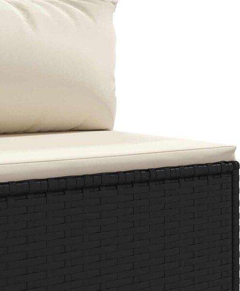 6 részes fekete polyrattan kerti ülőgarnitúra párnákkal