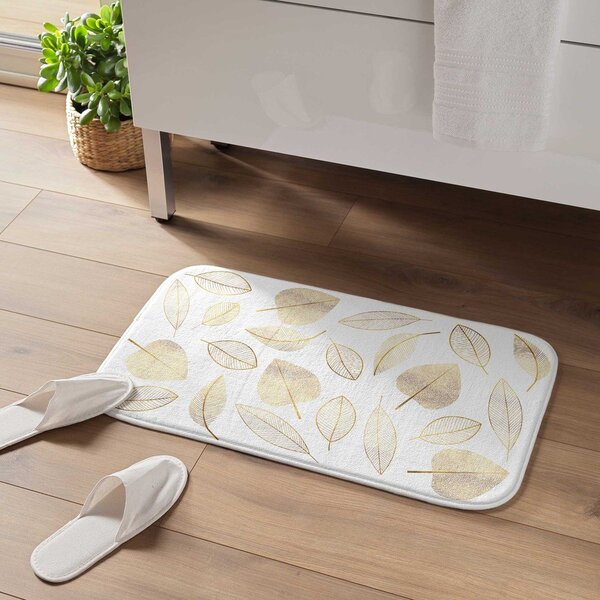 Fehér textil fürdőszobai kilépő 45x75 cm Joya – douceur d'intérieur