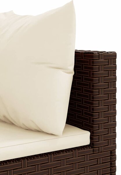 5 részes barna polyrattan kerti ülőgarnitúra párnákkal