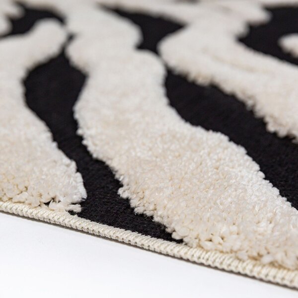 Fekete-fehér szőnyeg 133x190 cm Esra Zebra – Flair Rugs