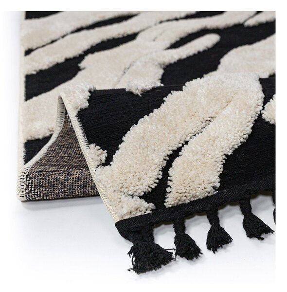 Fekete-fehér szőnyeg 133x190 cm Esra Zebra – Flair Rugs