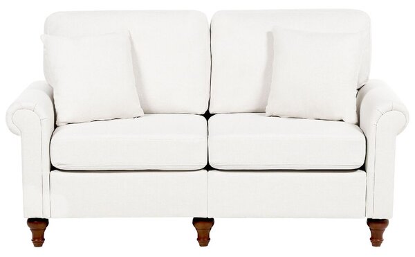 Kétszemélyes fehér kárpitozott kanapé OTRA
