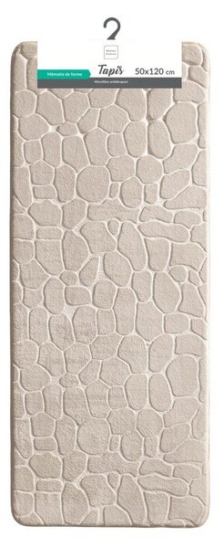 Bézs textil fürdőszobai kilépő 50x120 cm Ricochet – douceur d'intérieur