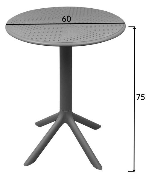 Set 3 buc. mobilier dining Mercon Zoi, Antracit, 60x60x75 cm