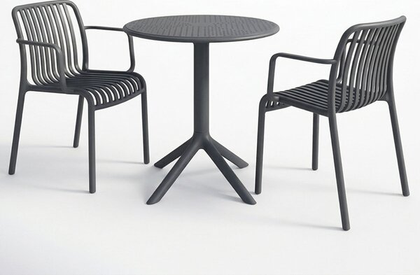 Set 3 buc. mobilier dining Mercon Zoi, Antracit, 60x60x75 cm