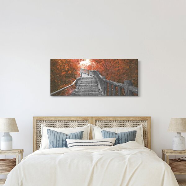 Kép - Lépcsők a természetben, narancssárga (120x50 cm)